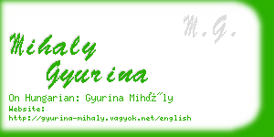 mihaly gyurina business card